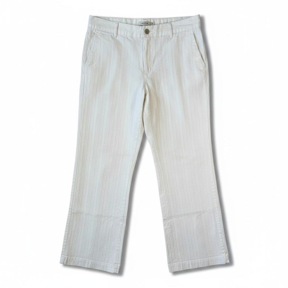 GAP Womens Stretch Straight Leg Pants MID RISE White 16 Reg Minimalist Casual